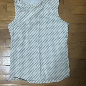 GAP Asymmetrical Fitted Tank Top in White and Green